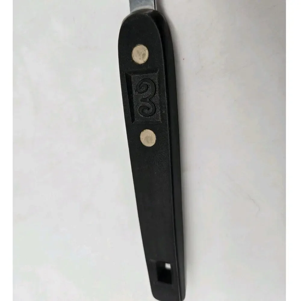 Vintage Empire USA Angled Slotted Spatula Turner Stainless Steel Black Handle